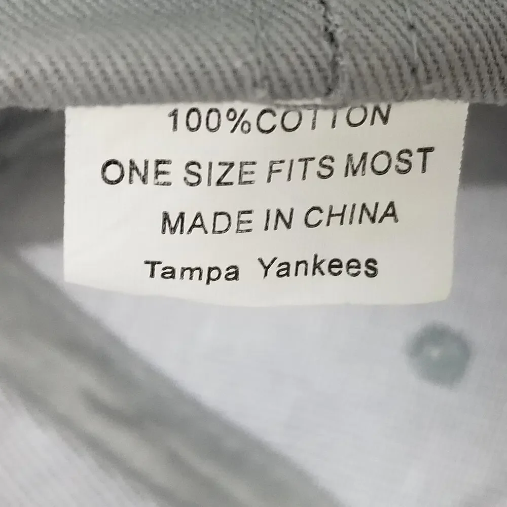 Tampa Yankees Hat Cap Strap Back Mens One‎ Size Gray MILB Baseball Embroidered